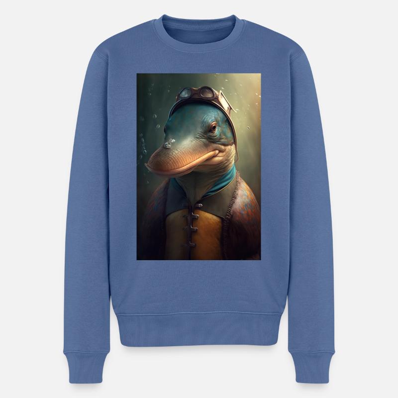 Ornithorynque - Pull Premium bio Homme - bleu pigeon