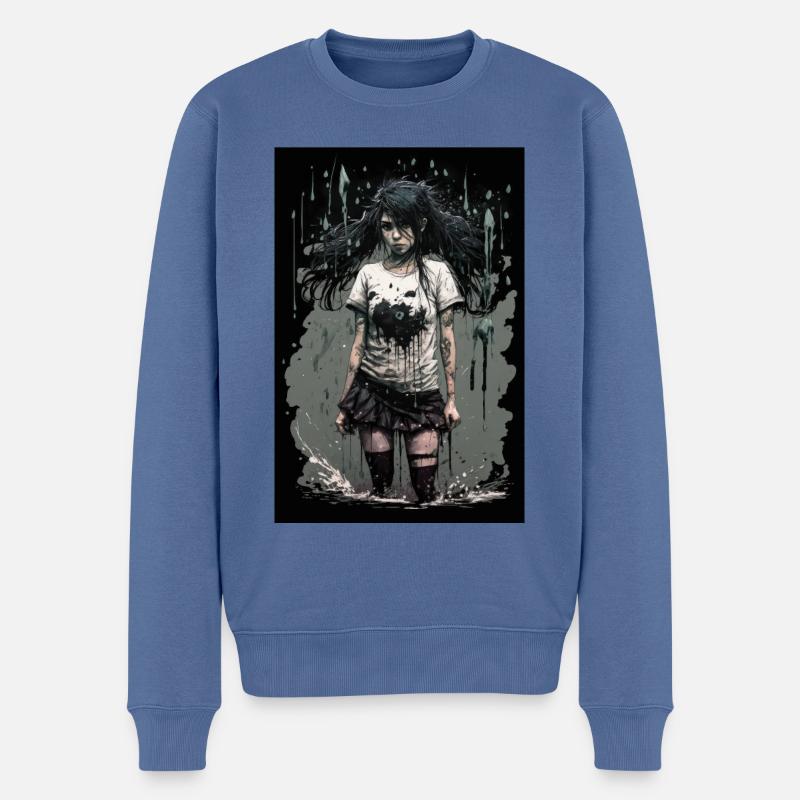 Gothique Mädchen Anime Emo Girl - Pull Premium bio Homme - bleu pigeon