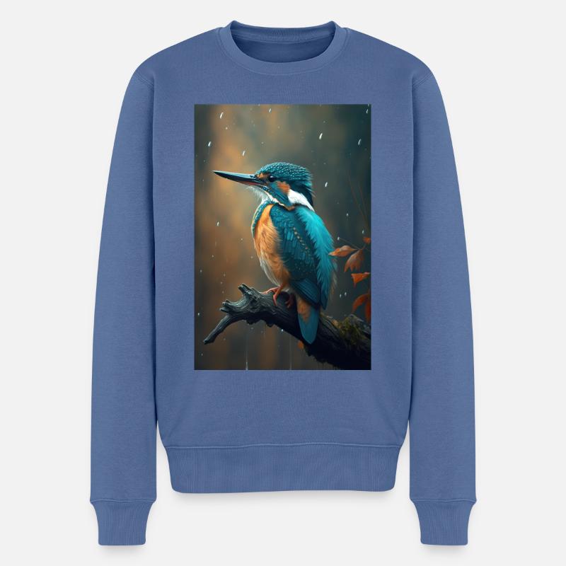 Eisvogel Kingfisher Vogel oiseau amoureux - Pull Premium bio Homme - bleu pigeon