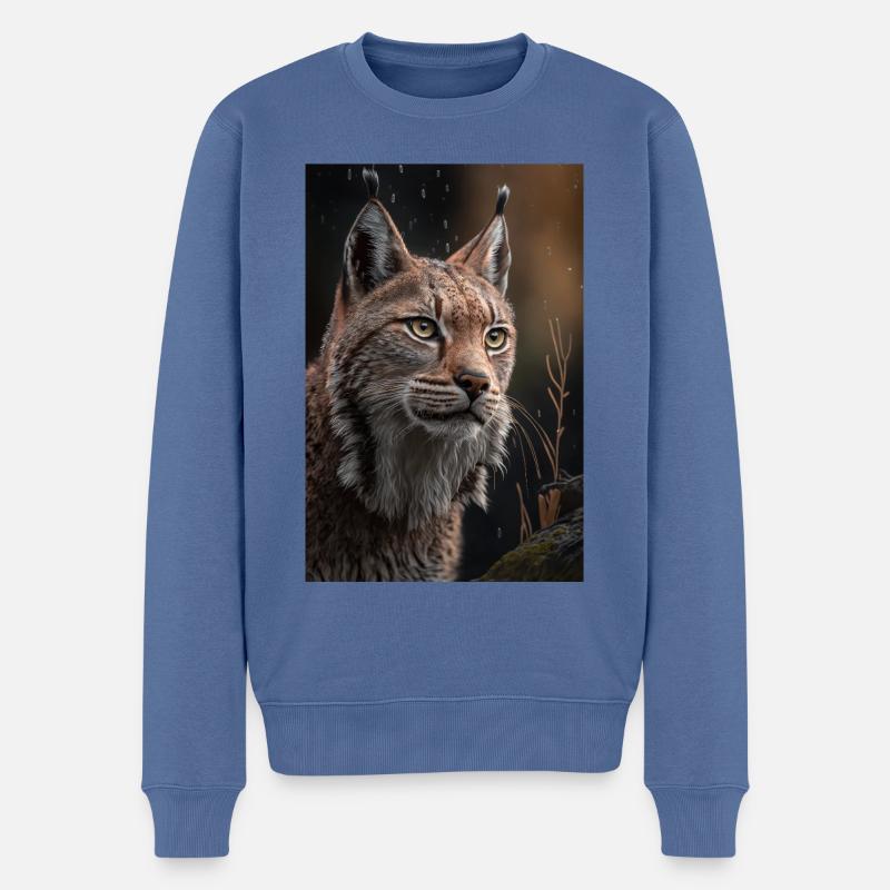 Luchs - Männer Premium Bio Pullover - Taubenblau