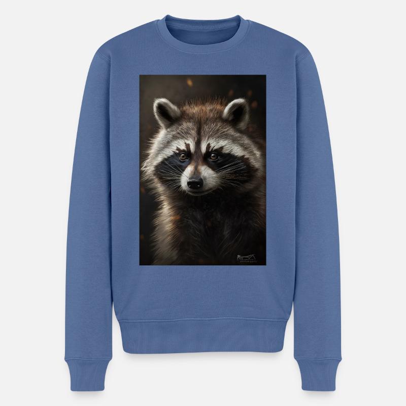 Waschbär - Männer Premium Bio Pullover - Taubenblau