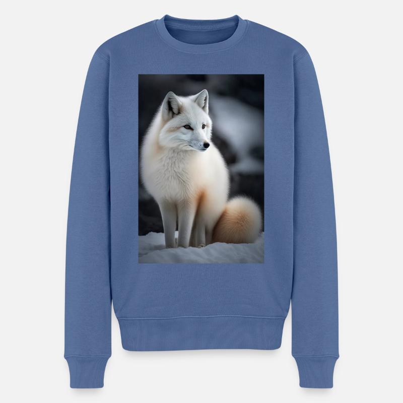 Polarfuchs - Männer Premium Bio Pullover - Taubenblau