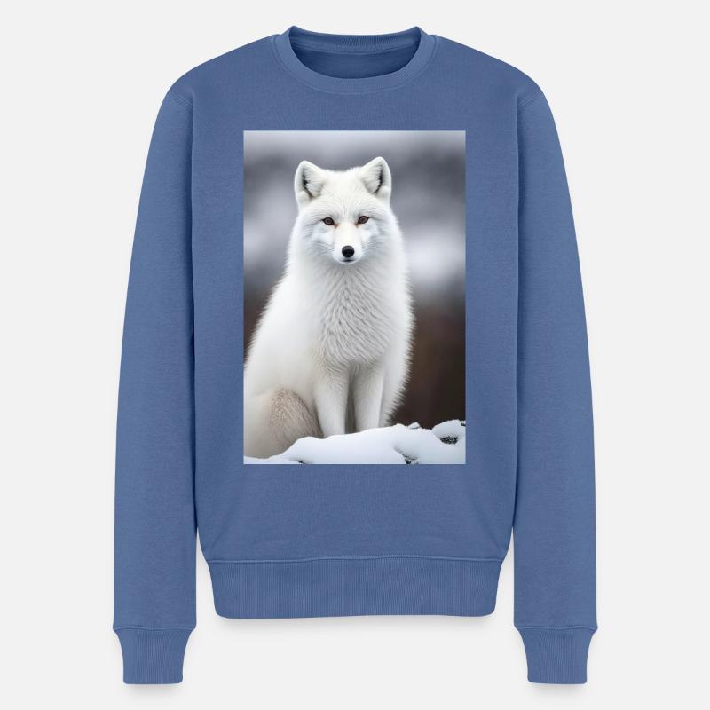 Polarfuchs - Männer Premium Bio Pullover - Taubenblau