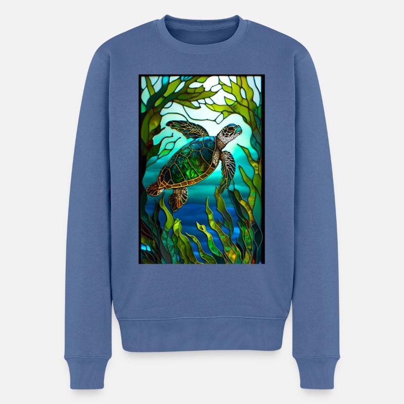 Tortue - Pull Premium bio Homme - bleu pigeon