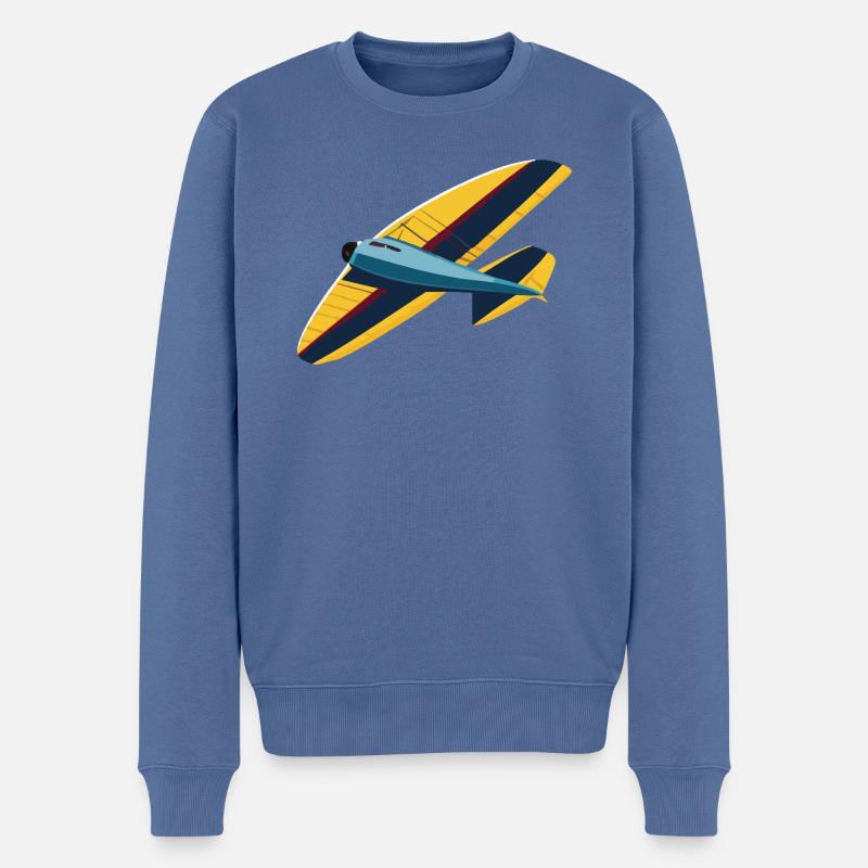 VieuxPlaneur jaune - Pull Premium bio Homme - bleu pigeon