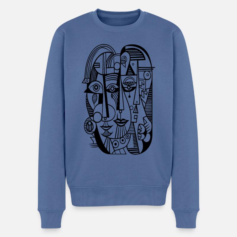 Aline Eline Yline - Männer Premium Bio Pullover - Taubenblau