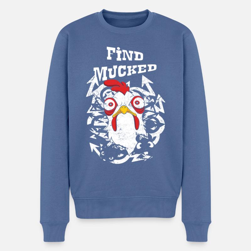 Finde Mucked Mind - Männer Premium Bio Pullover - Taubenblau