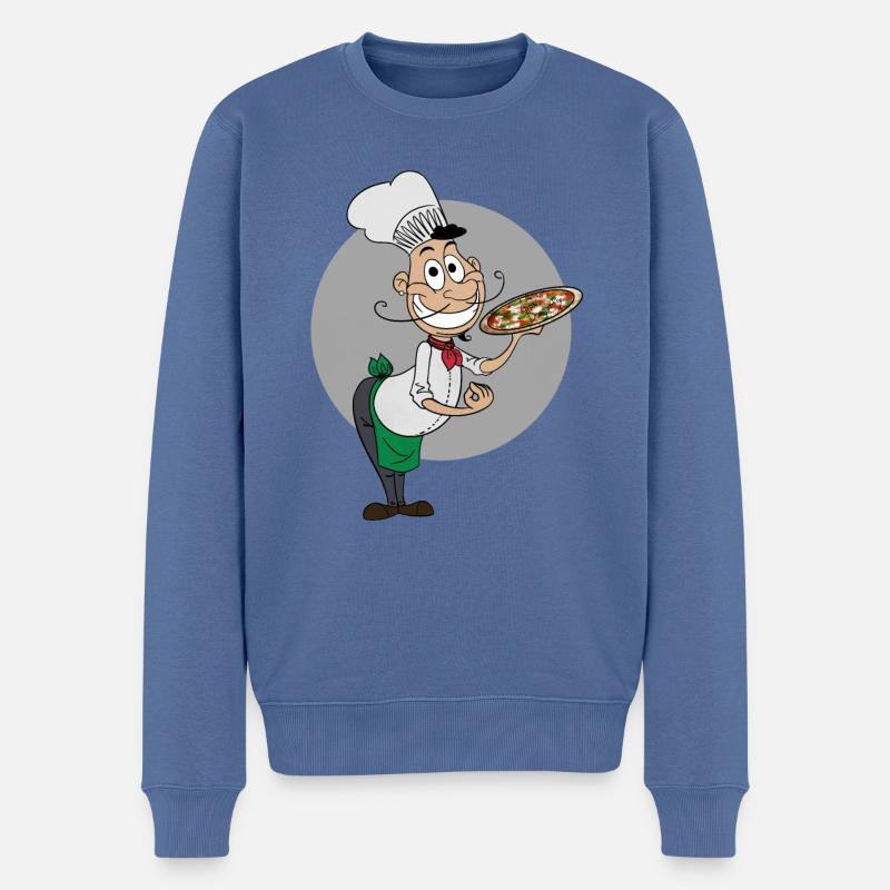Pizzabäcker - Männer Premium Bio Pullover - Taubenblau