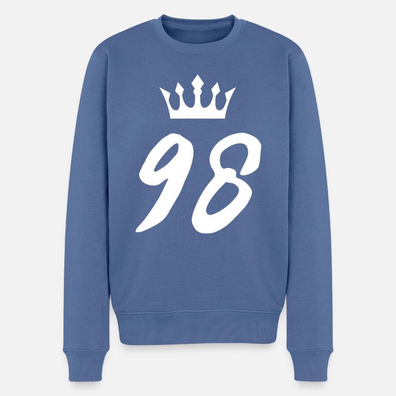 98 Couronne numérique - Pull Premium bio Homme - bleu pigeon