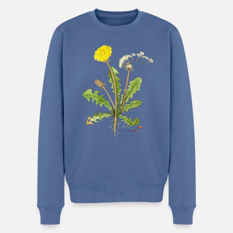 Pissenlit, aussi appelé pissenlit - Pull Premium bio Homme - bleu pigeon