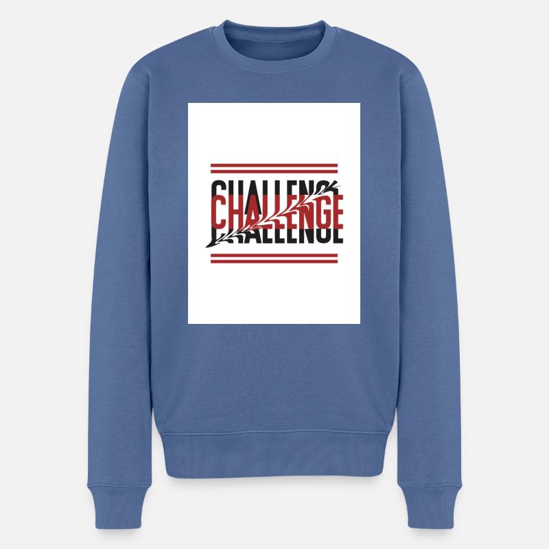 Challenge - Männer Premium Bio Pullover - Taubenblau