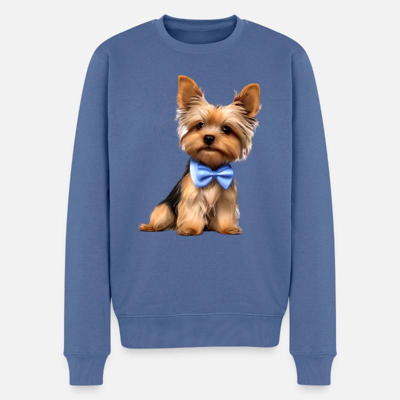 Hundewelpe Yorkshire Terrier Hundehalter Hund - Männer Premium Bio Pullover - Taubenblau