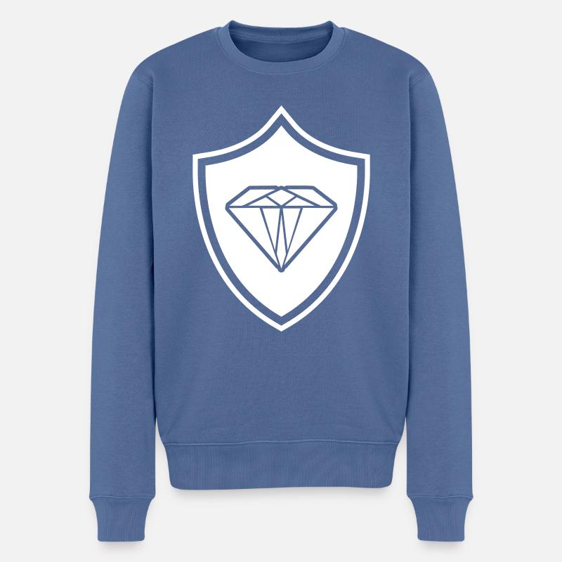 Diamant Symbol Wappen - Männer Premium Bio Pullover - Taubenblau
