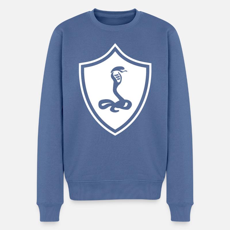 Schlange Wappen Kobra - Männer Premium Bio Pullover - Taubenblau