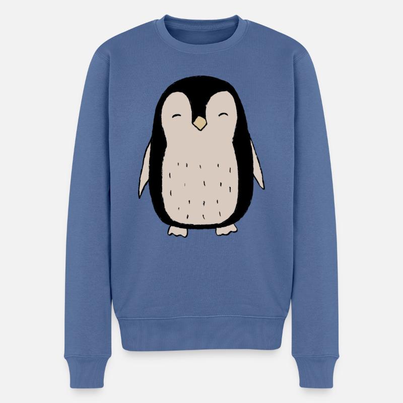 Pinguin - Männer Premium Bio Pullover - Taubenblau