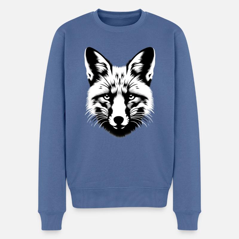Vie animale de renard | Renard - Pull Premium bio Homme - bleu pigeon