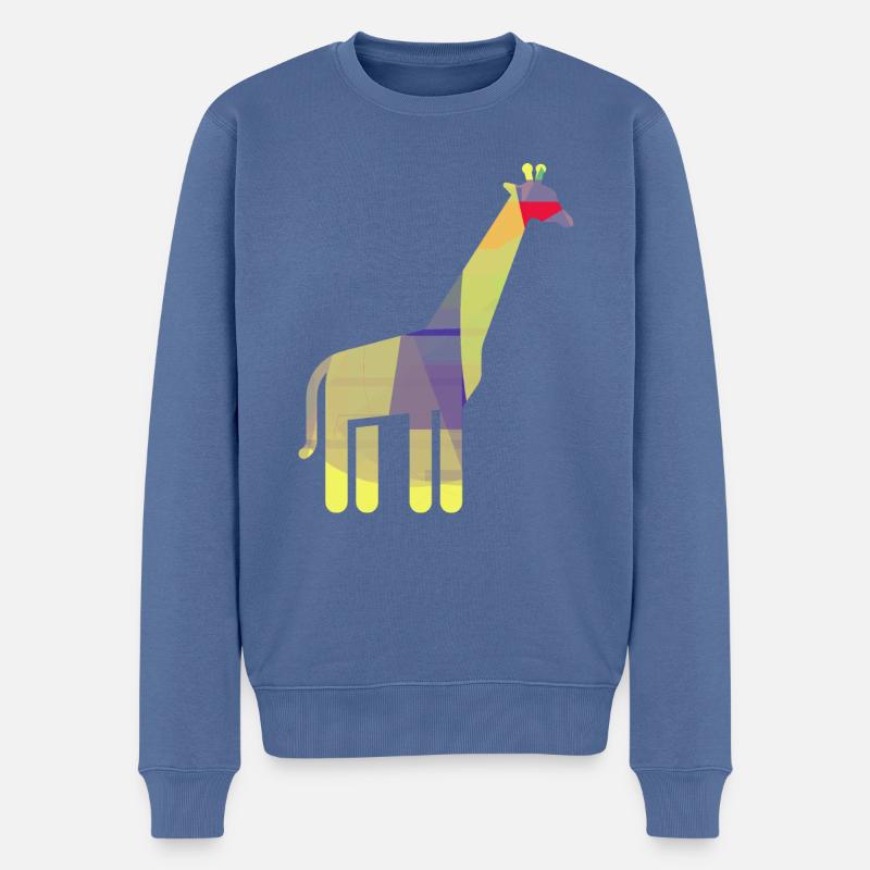 Giraffe - Männer Premium Bio Pullover - Taubenblau