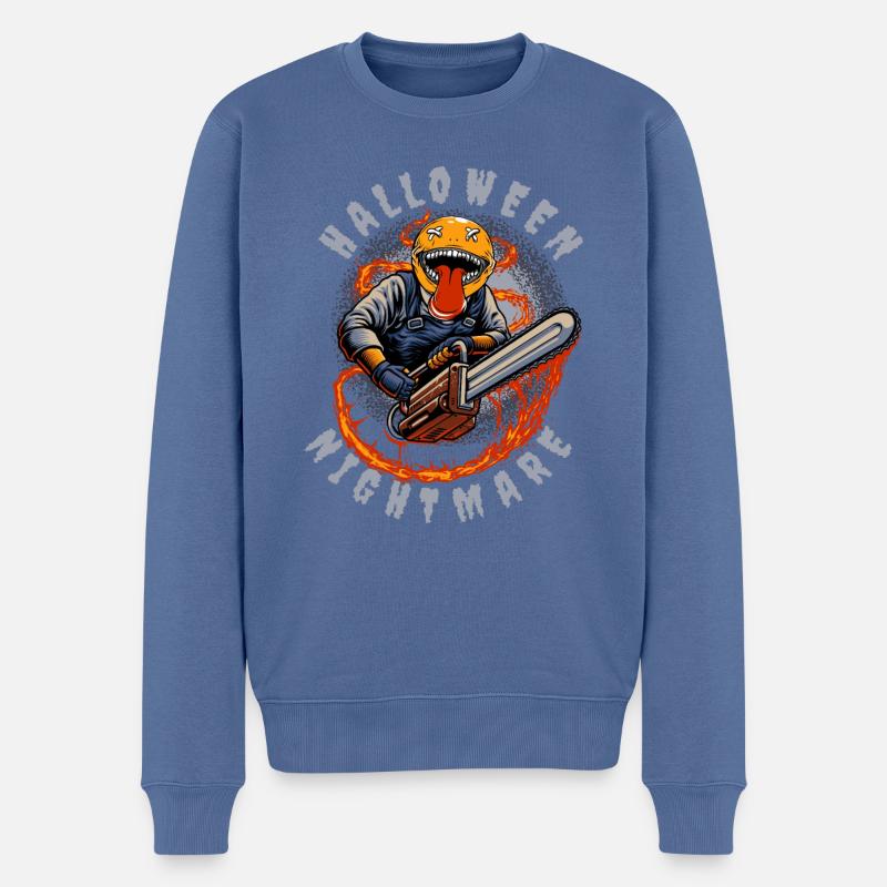 HALLOWEEN NIGHTMARE !! - Männer Premium Bio Pullover - Taubenblau