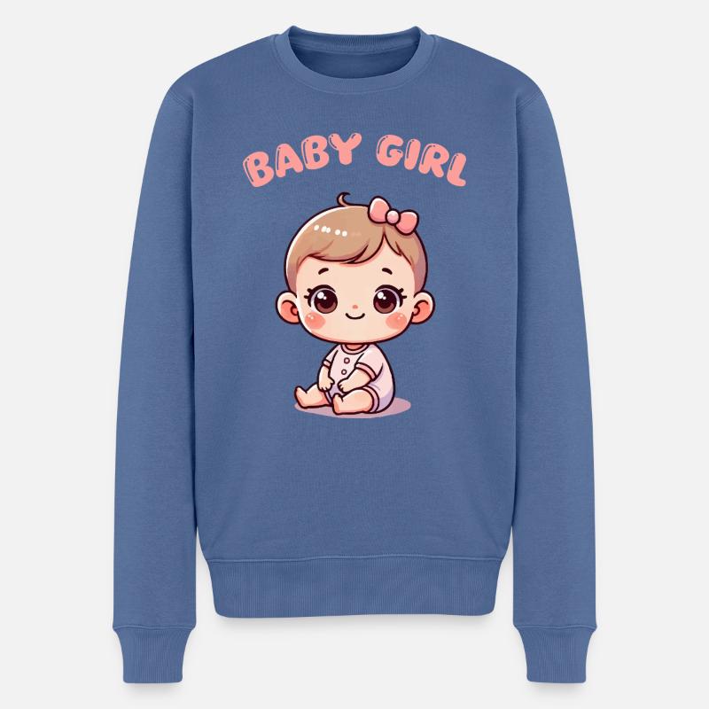 baby girl - Männer Premium Bio Pullover - Taubenblau