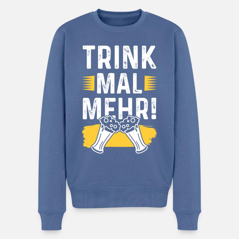 bier lustiger spruch - Männer Premium Bio Pullover - Taubenblau