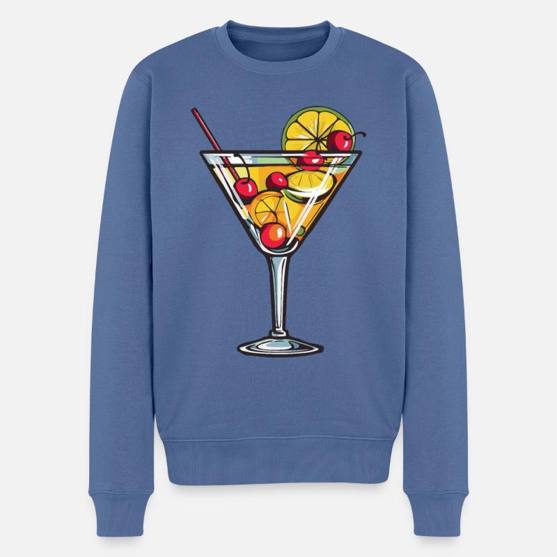 Limonade Drink - Männer Premium Bio Pullover - Taubenblau