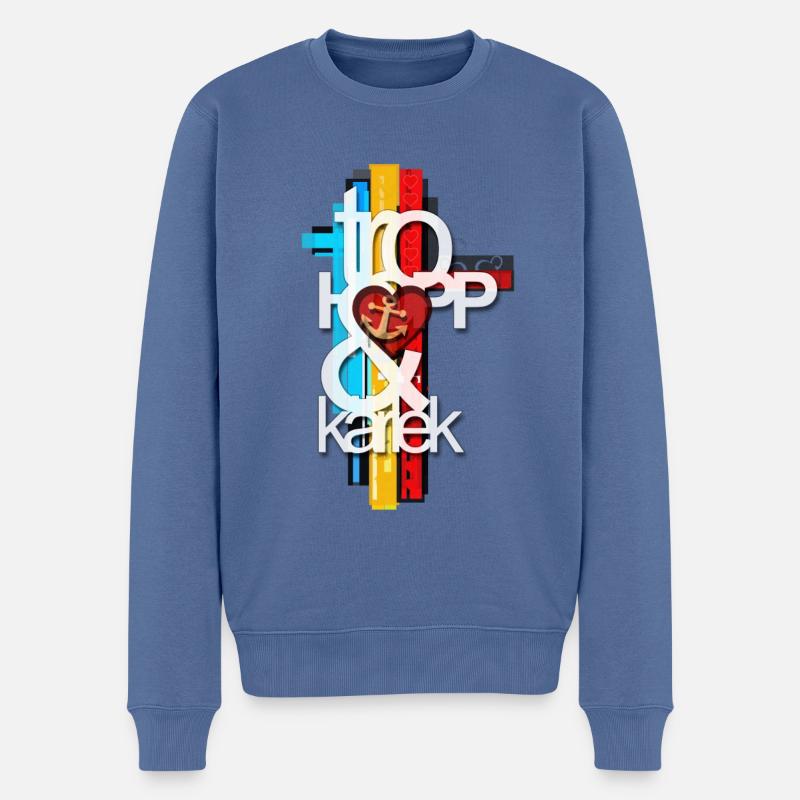 Glaube Hoffnung Liebe - Männer Premium Bio Pullover - Taubenblau