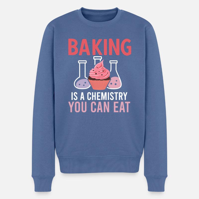 Baking is Chemistry You Can Eat Vintage Backen - Männer Premium Bio Pullover - Taubenblau