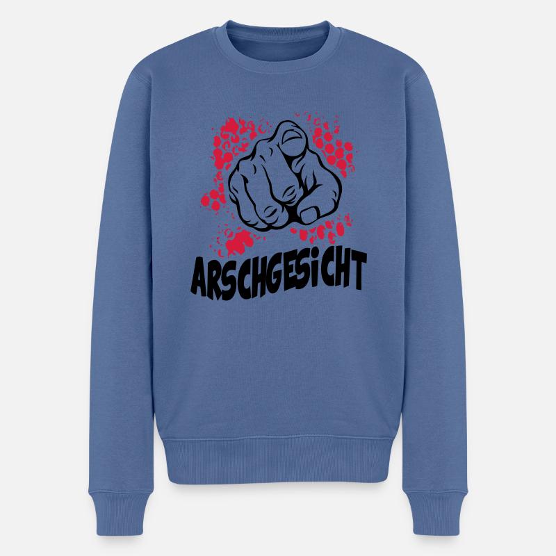 Arschgesicht - Männer Premium Bio Pullover - Taubenblau