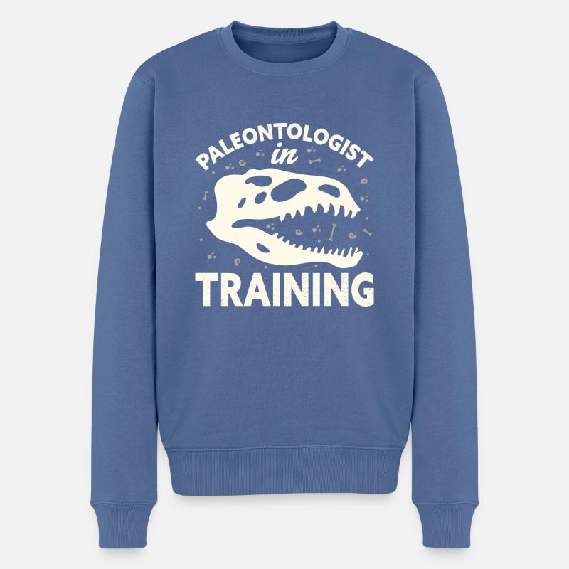 Paleontologist in Training Dinosaur Fossil - Männer Premium Bio Pullover - Taubenblau