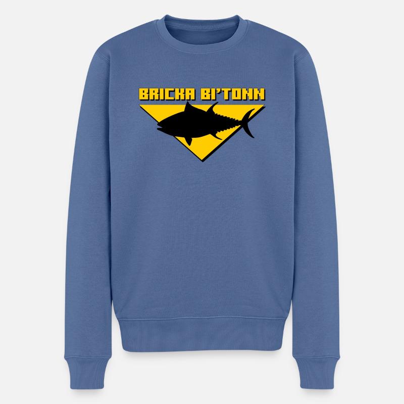 Bicka Bi'Tonn - Männer Premium Bio Pullover - Taubenblau