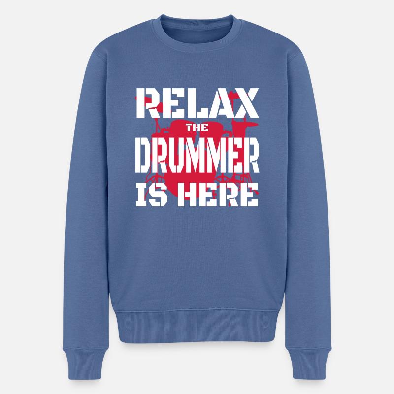 Relax Drummer 2 - Pull Premium bio Homme - bleu pigeon