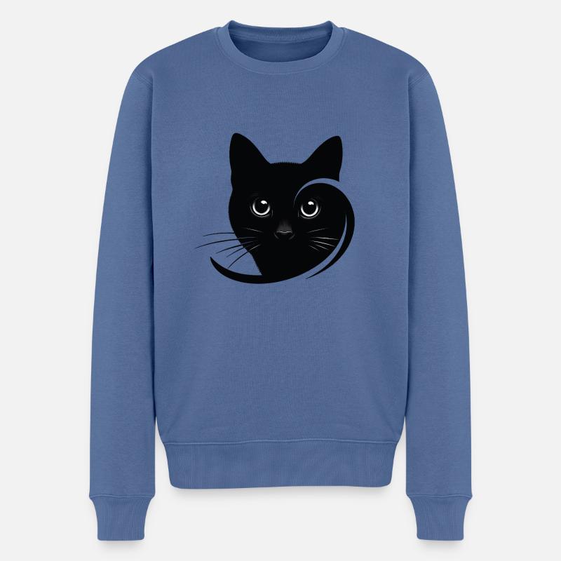 Portrait de chat - Pull Premium bio Homme - bleu pigeon