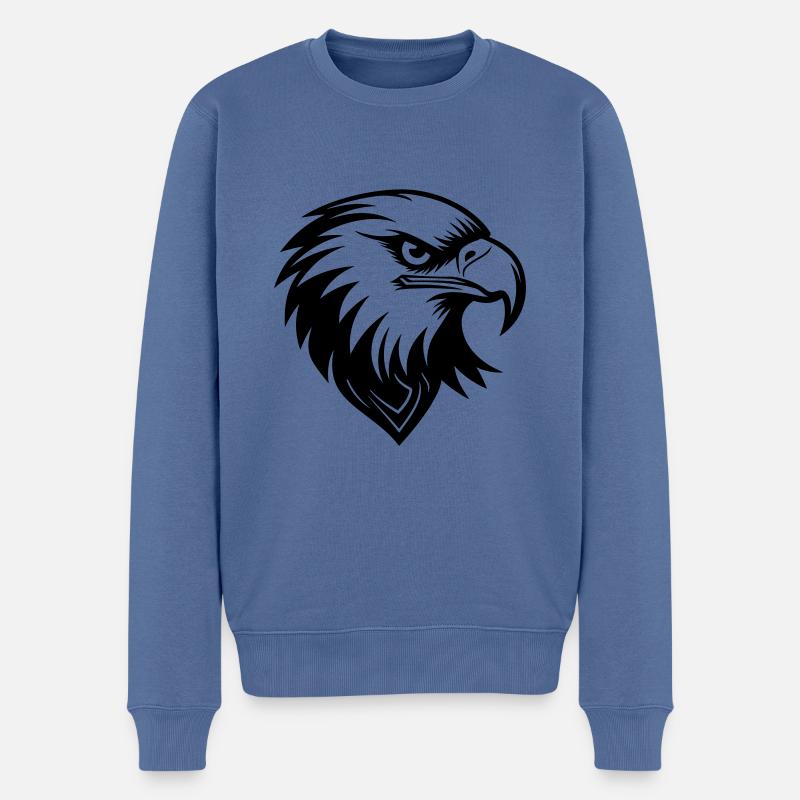 Adler Kopf - Männer Premium Bio Pullover - Taubenblau