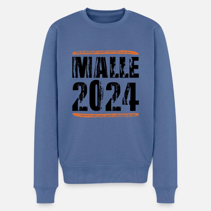 Devis Malle 2024 - Pull Premium bio Homme - bleu pigeon