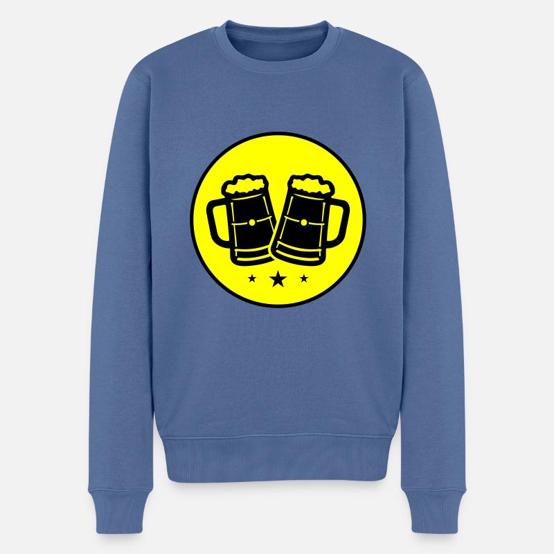 Bierkrug Bier Symbol - Männer Premium Bio Pullover - Taubenblau