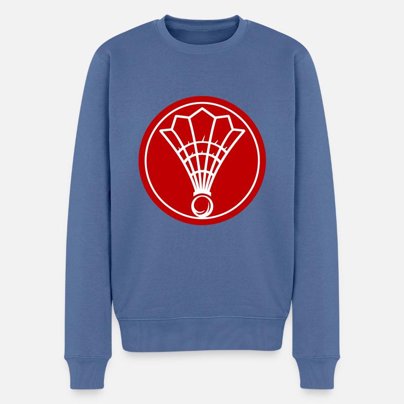 Badminton Symbol Mannschaft - Männer Premium Bio Pullover - Taubenblau