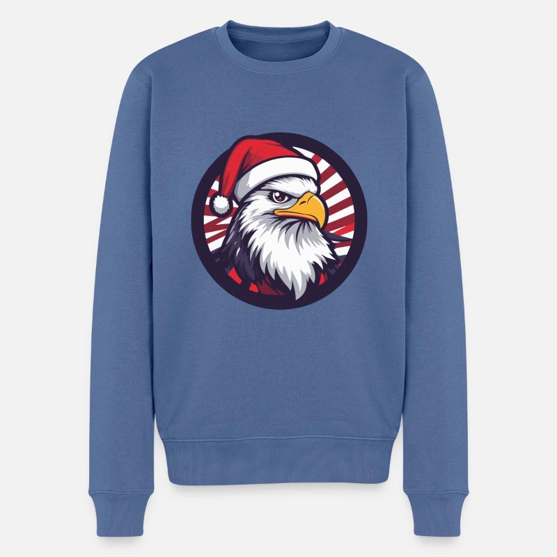 Aigle Noël Noël - Pull Premium bio Homme - bleu pigeon