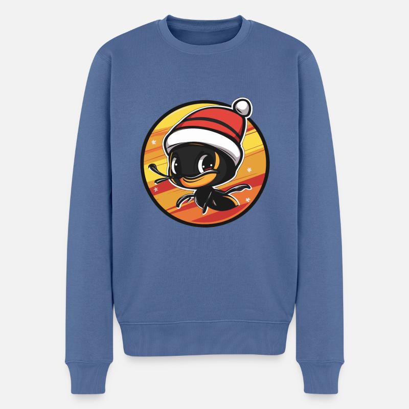 Fourmi Noël Noël - Pull Premium bio Homme - bleu pigeon