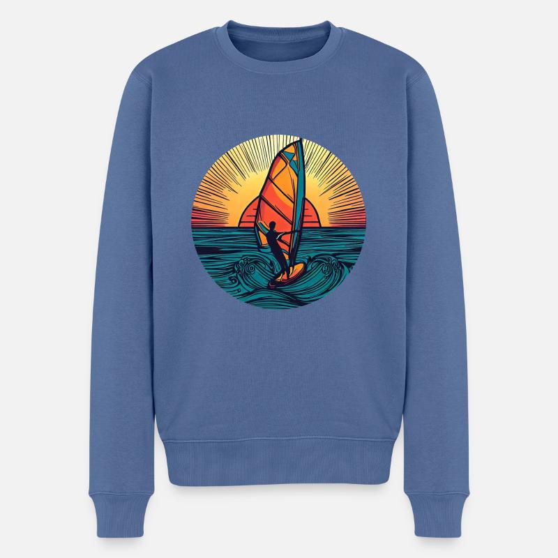 Windsurfer Surfer Sunset - Pull Premium bio Homme - bleu pigeon
