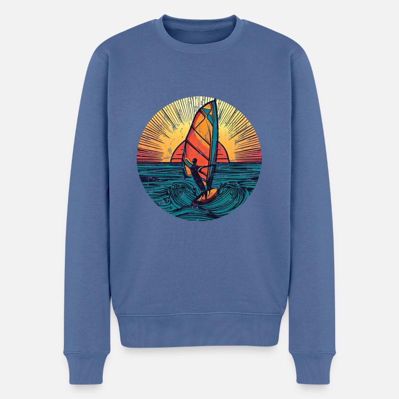 Windsurfer Surfer Sunset - Pull Premium bio Homme - bleu pigeon