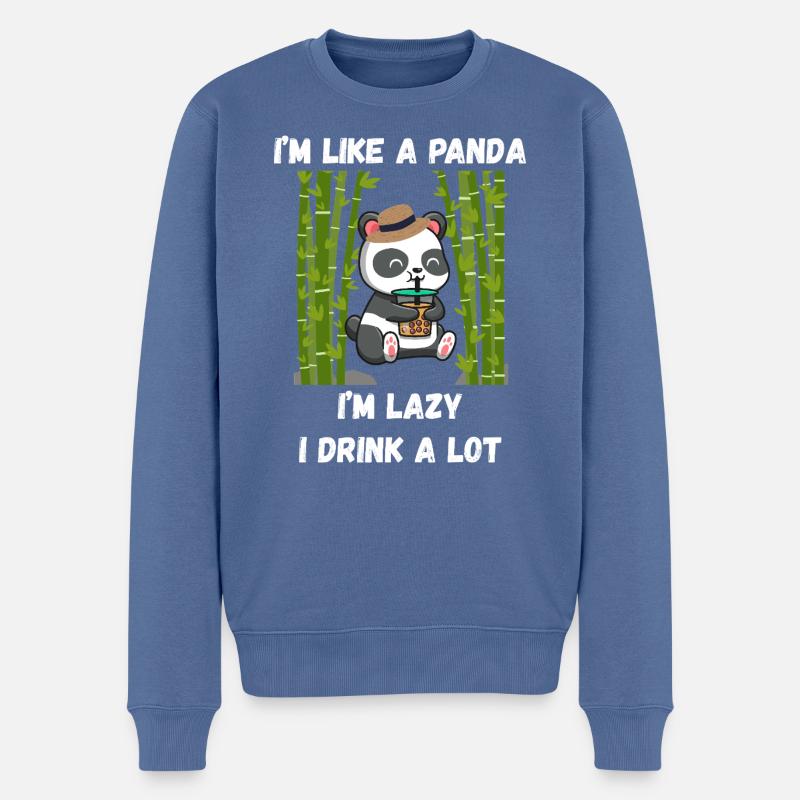 Lazy-Panda-Modus - Männer Premium Bio Pullover - Taubenblau