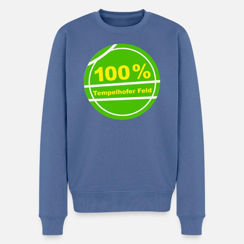 100% Tempelhofer Feld - Männer Premium Bio Pullover - Taubenblau