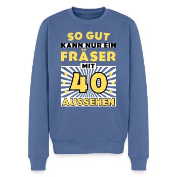 So gut kann nur ein Fräser mit 40 aussehen - Männer Premium Bio Pullover - Taubenblau - Vorne - Nico (187cm)