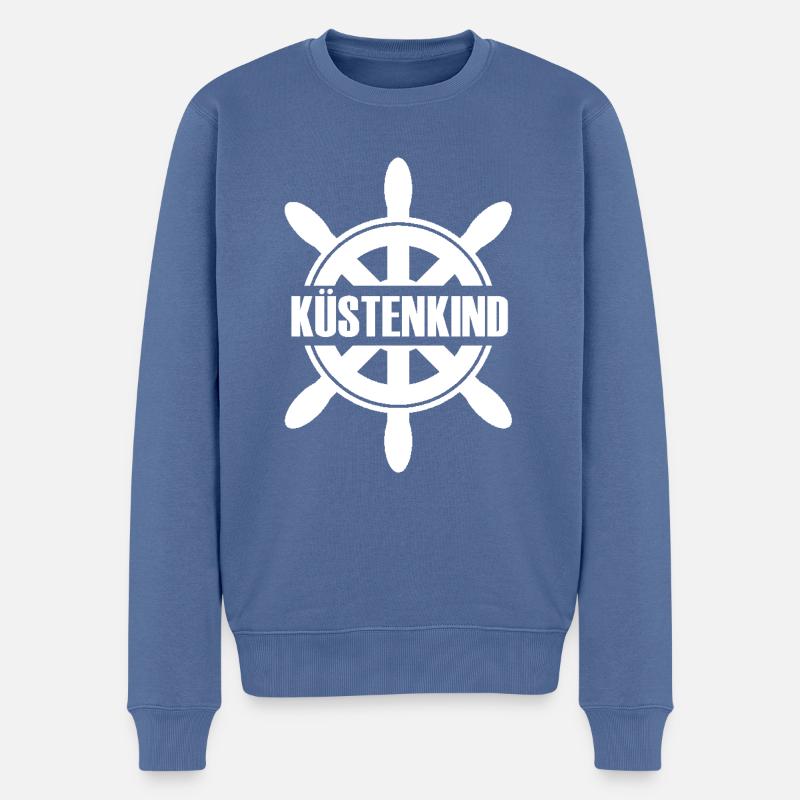 Küstenkind - Männer Premium Bio Pullover - Taubenblau