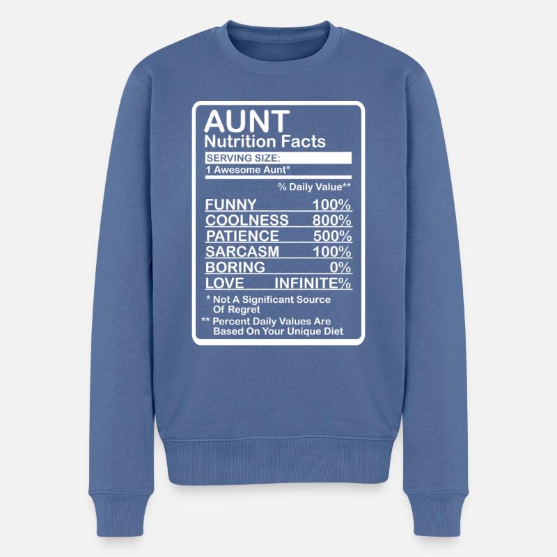 Tante Nährwerte - Männer Premium Bio Pullover - Taubenblau