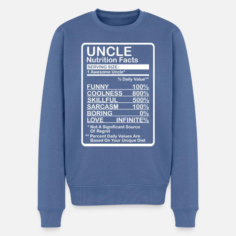 Onkel Nährwerte - Männer Premium Bio Pullover - Taubenblau