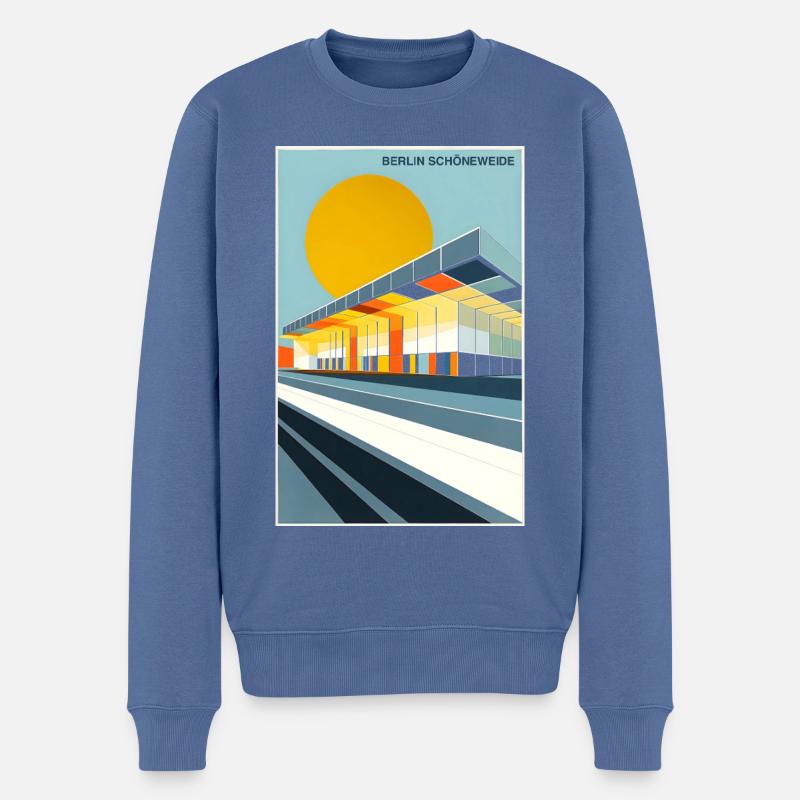 Berlin Schöneweide - Männer Premium Bio Pullover - Taubenblau