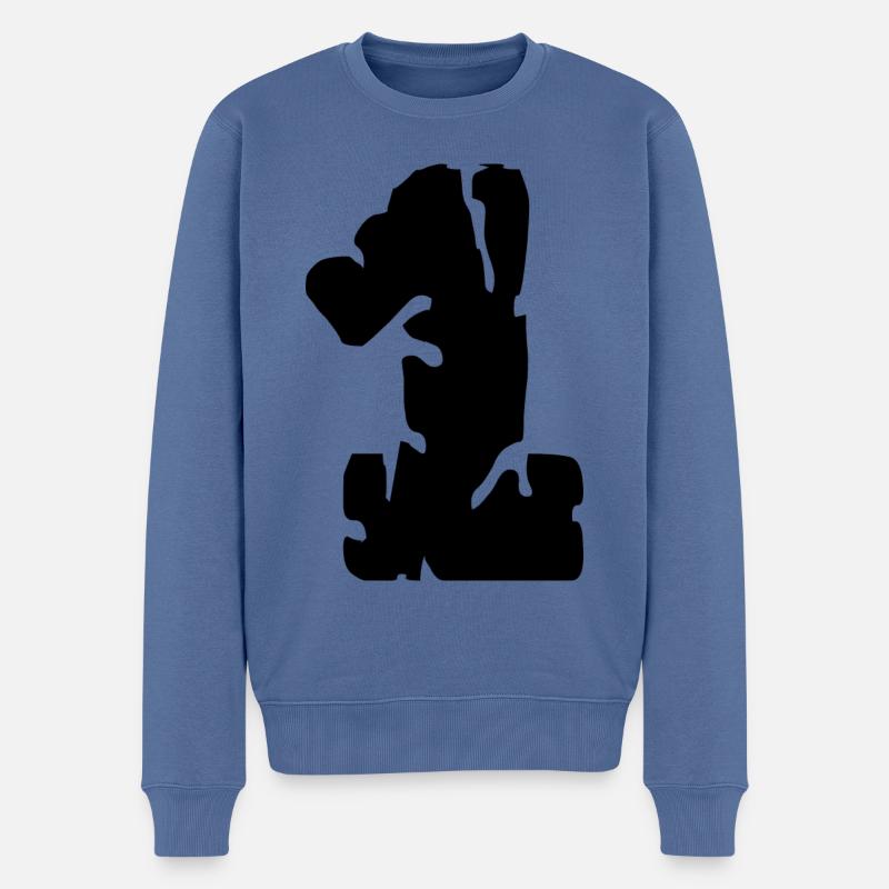 1 Zahl Trikot - Männer Premium Bio Pullover - Taubenblau