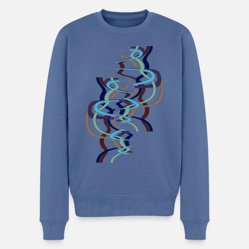 Abstract No. 55 - Männer Premium Bio Pullover - Taubenblau