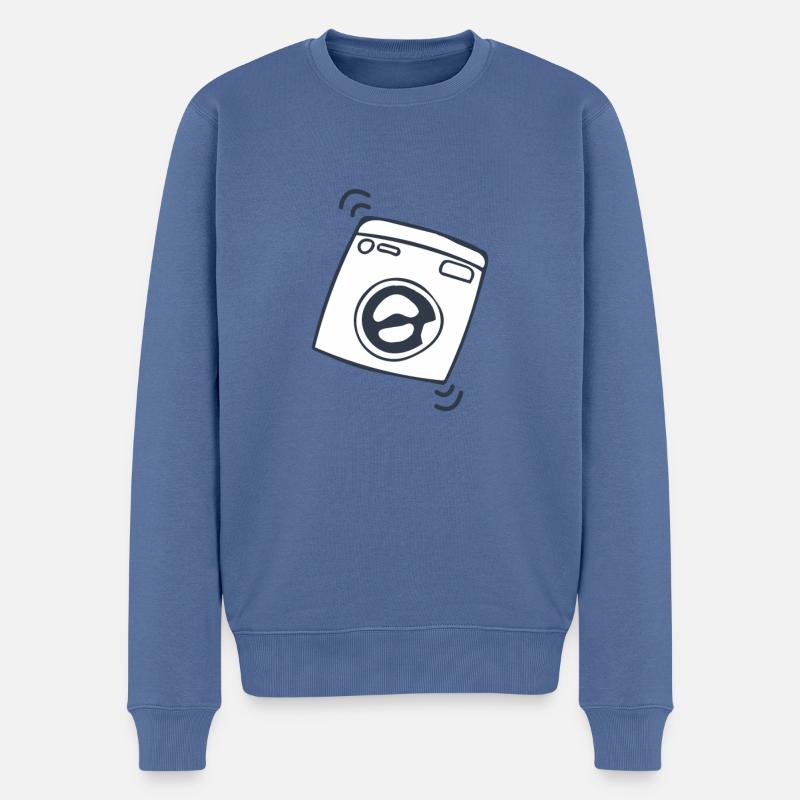 Waschmaschine - Männer Premium Bio Pullover - Taubenblau